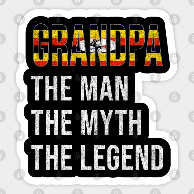 Grand Father Ugandan Grandpa The Man The Myth The Legend - Gift for Ugandan Dad With Roots From  Uganda Sticker by Country Flags